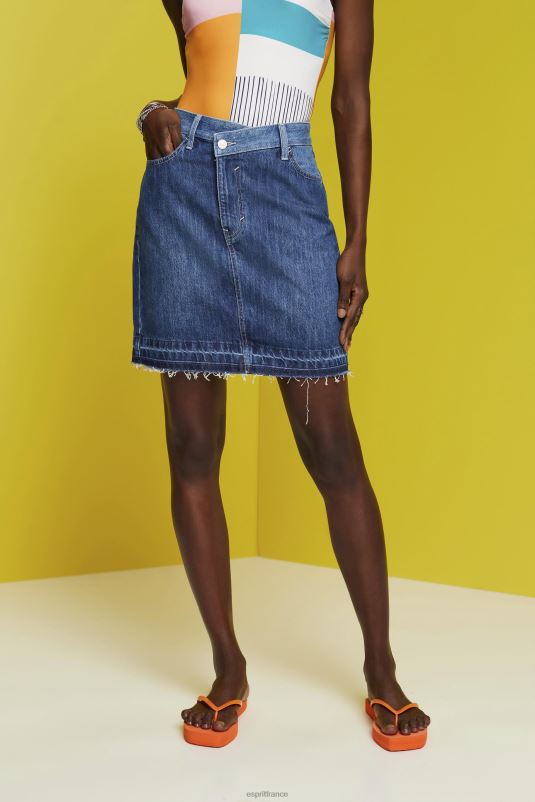 jupes bleu fonce femmes Esprit mini jupe en jean avec ourlet asymetrique 0R2D207 0R2D207 Esprit France Jamais conventionnel Esprit vetement Un sentiment de joie